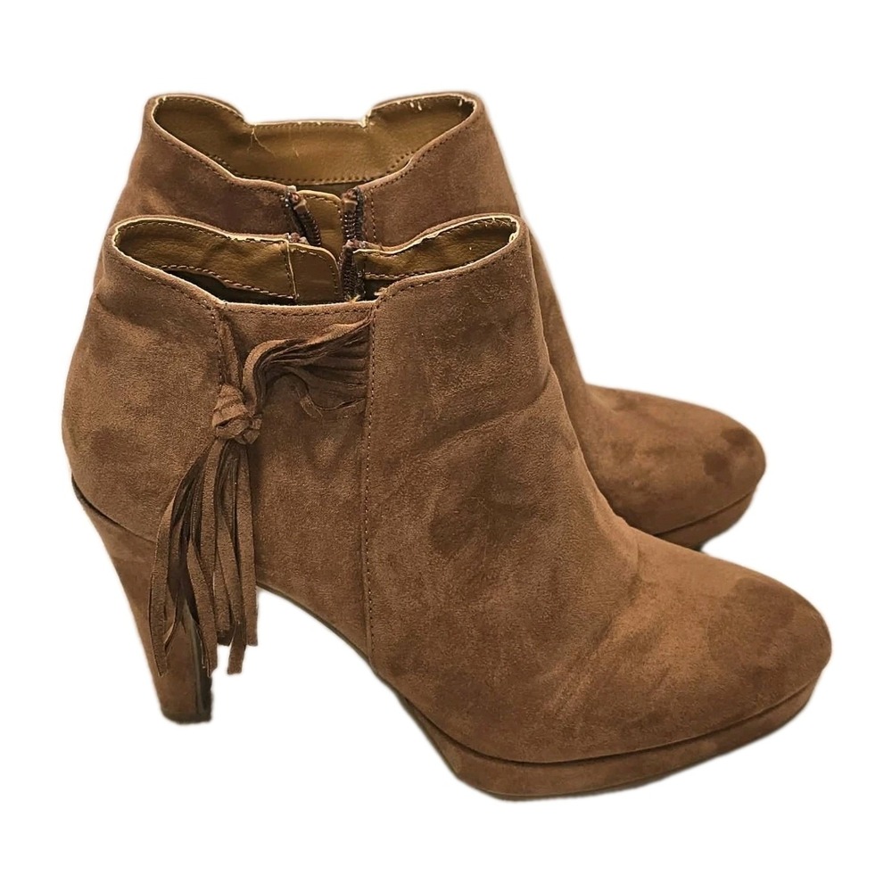 Unlisted Suede Ankle Boots‎ Fringe Tassel Heels Women's GUC Boho Western 👢✨